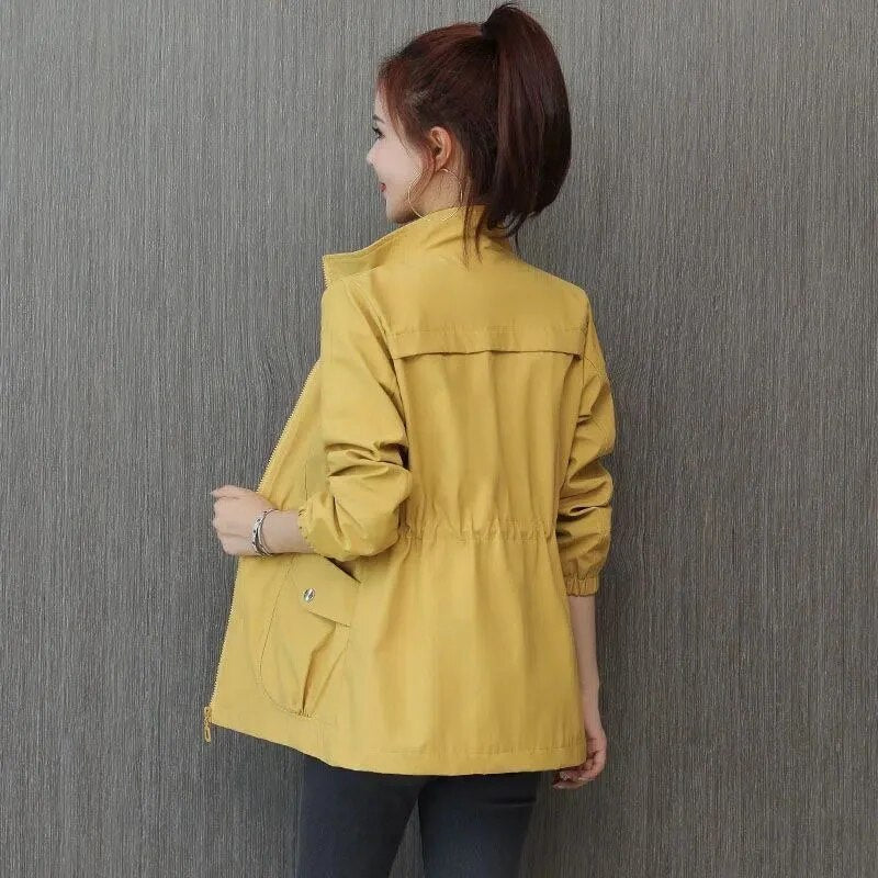 Damen Übergangsjacke - Stehkragen mit Verstellbarer Taille