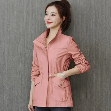 Damen Übergangsjacke - Stehkragen mit Verstellbarer Taille