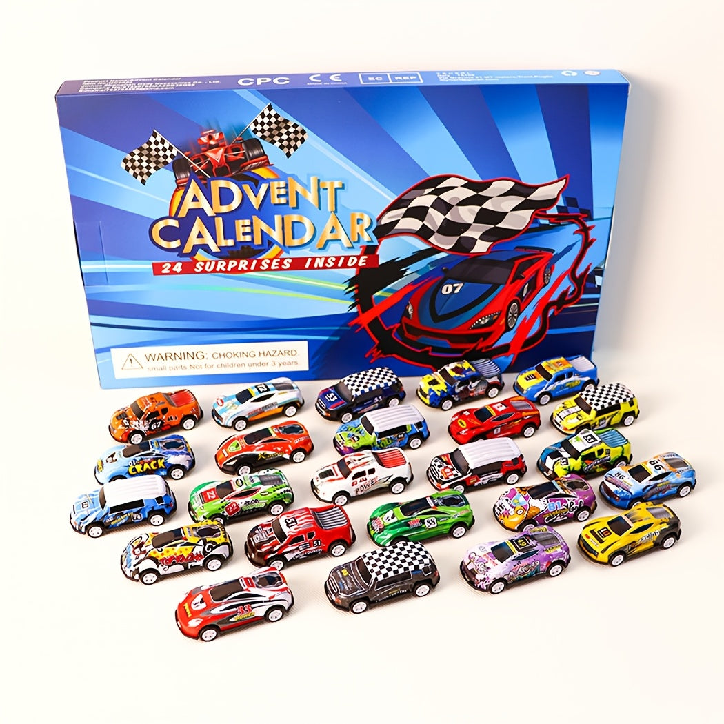 Herren Weihnachts-Rennfahrzeug Spielzeug Set - 24 Mini Autos Adventskalender