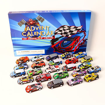 Herren Weihnachts-Rennfahrzeug Spielzeug Set - 24 Mini Autos Adventskalender