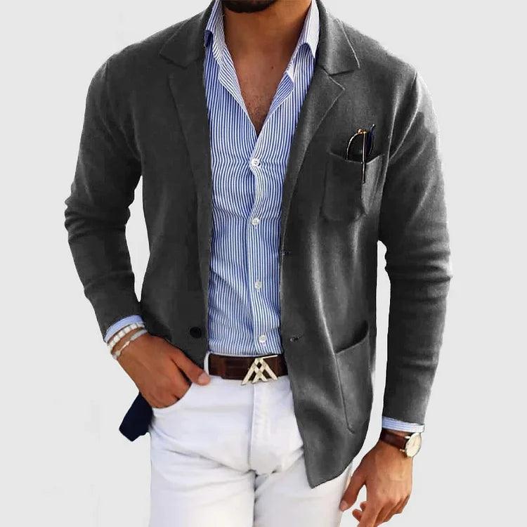 Herren Strickjacke mit Knöpfen - Reverskragen mit Taschen