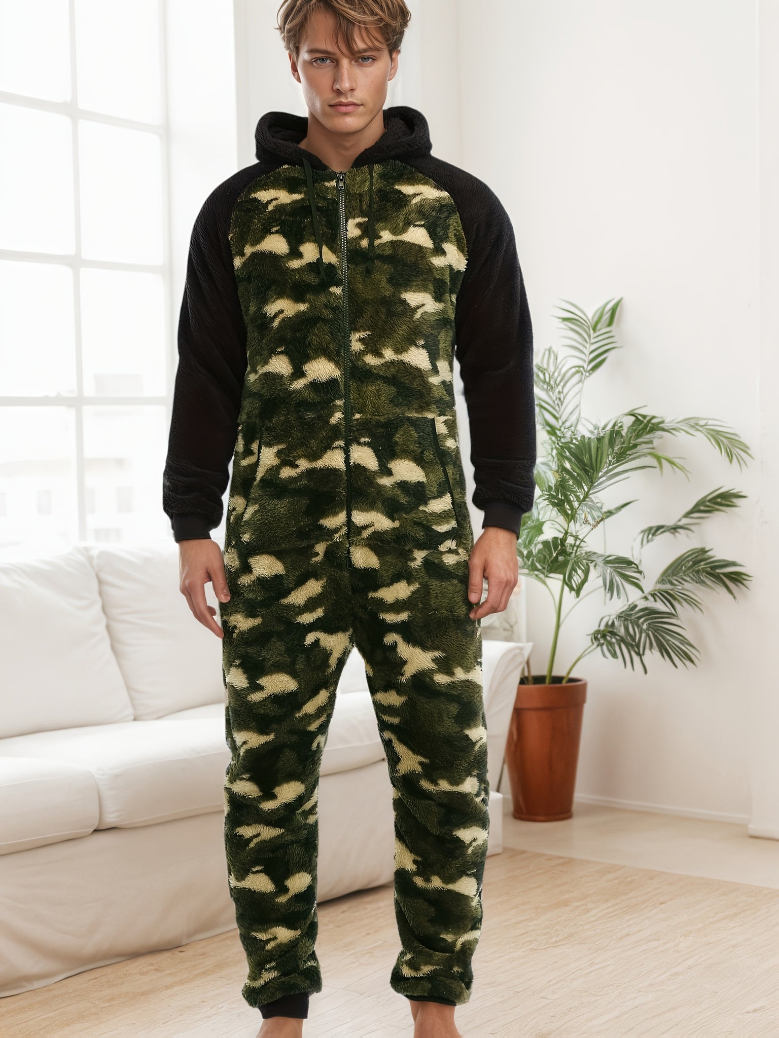 Herrar Tryckt Loungewear Onesie - Hooded Pyjamasuit