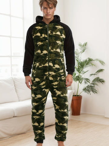 Herrar Tryckt Loungewear Onesie - Hooded Pyjamasuit