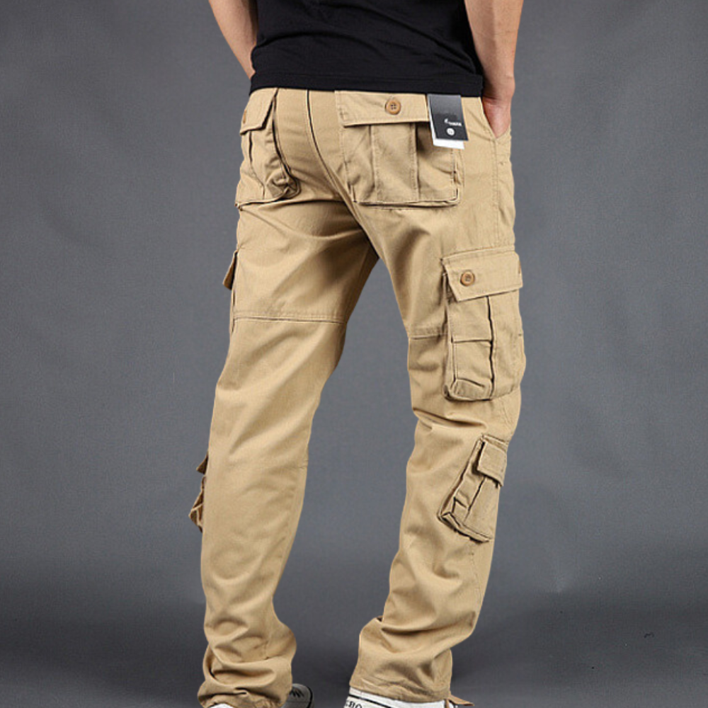 Herren Relaxte Passform Cargo Hose - Gerades Bein mit Seitlichen Pattentaschen