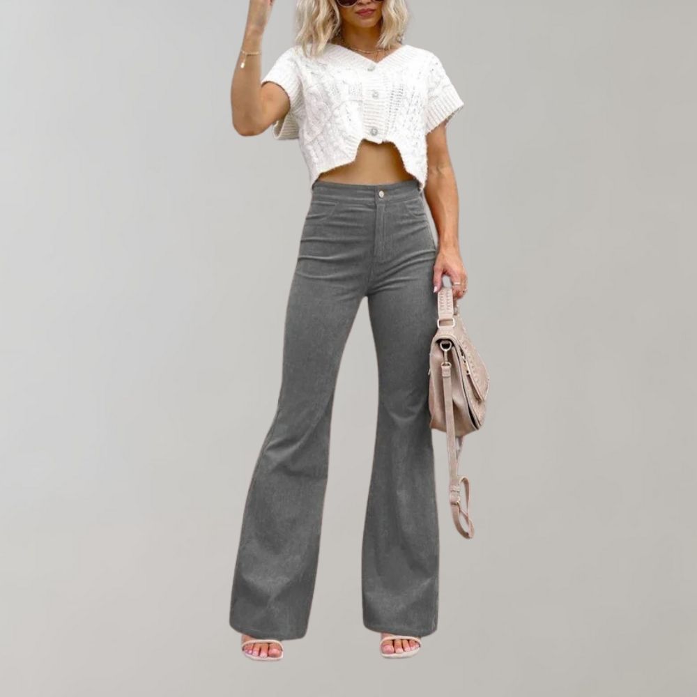 Women's Flared Jeans - High-Waist with Button Fly