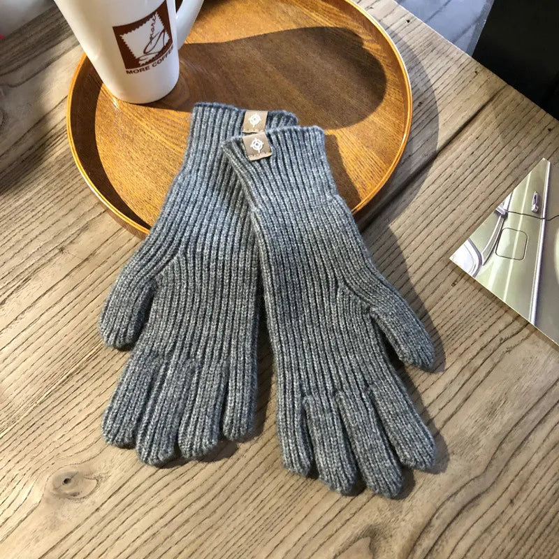 Herren Strick-Winterhandschuhe - Gerippt & Touchscreen-kompatibel