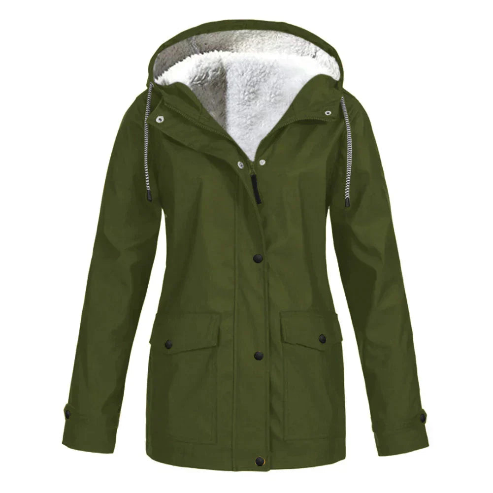 Women's Cozy Waterproof Jacket - Warm Lining Function