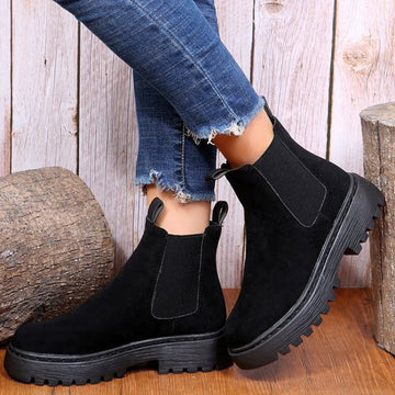 Women's Slip-On Chelsea Ankle Boots - Chunky Platform Sole