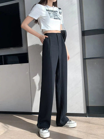 Damen Weite Arbeitshose - Hoher Bund & Minimalistisch