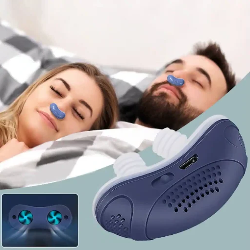 Blue Micro Sleep Apnea Device - Tubeless & Rechargeable Anti-Snoring Aid