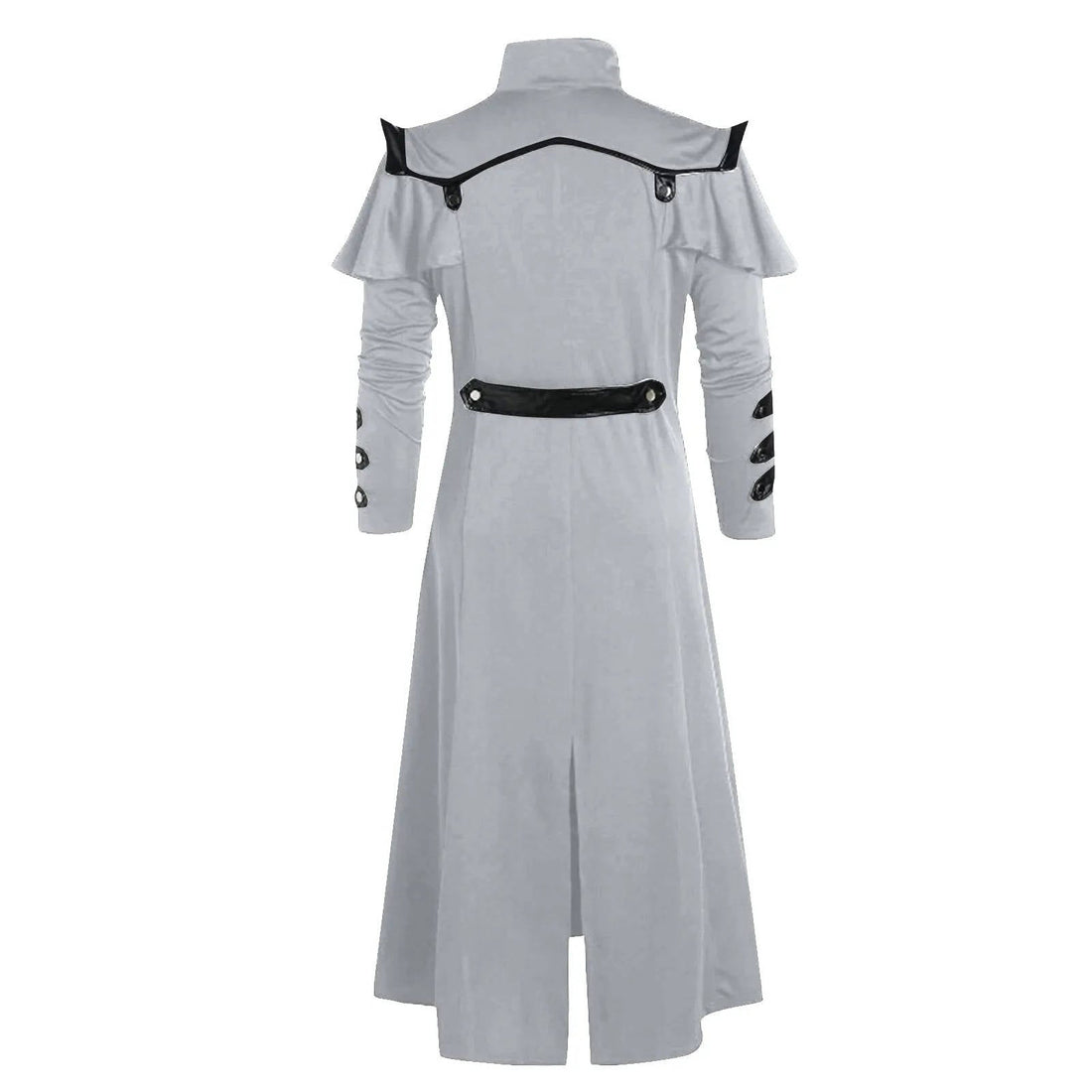 Cappotto lungo gotico da uomo per Halloween - Colletto alla coreana e chiusura con cinturino