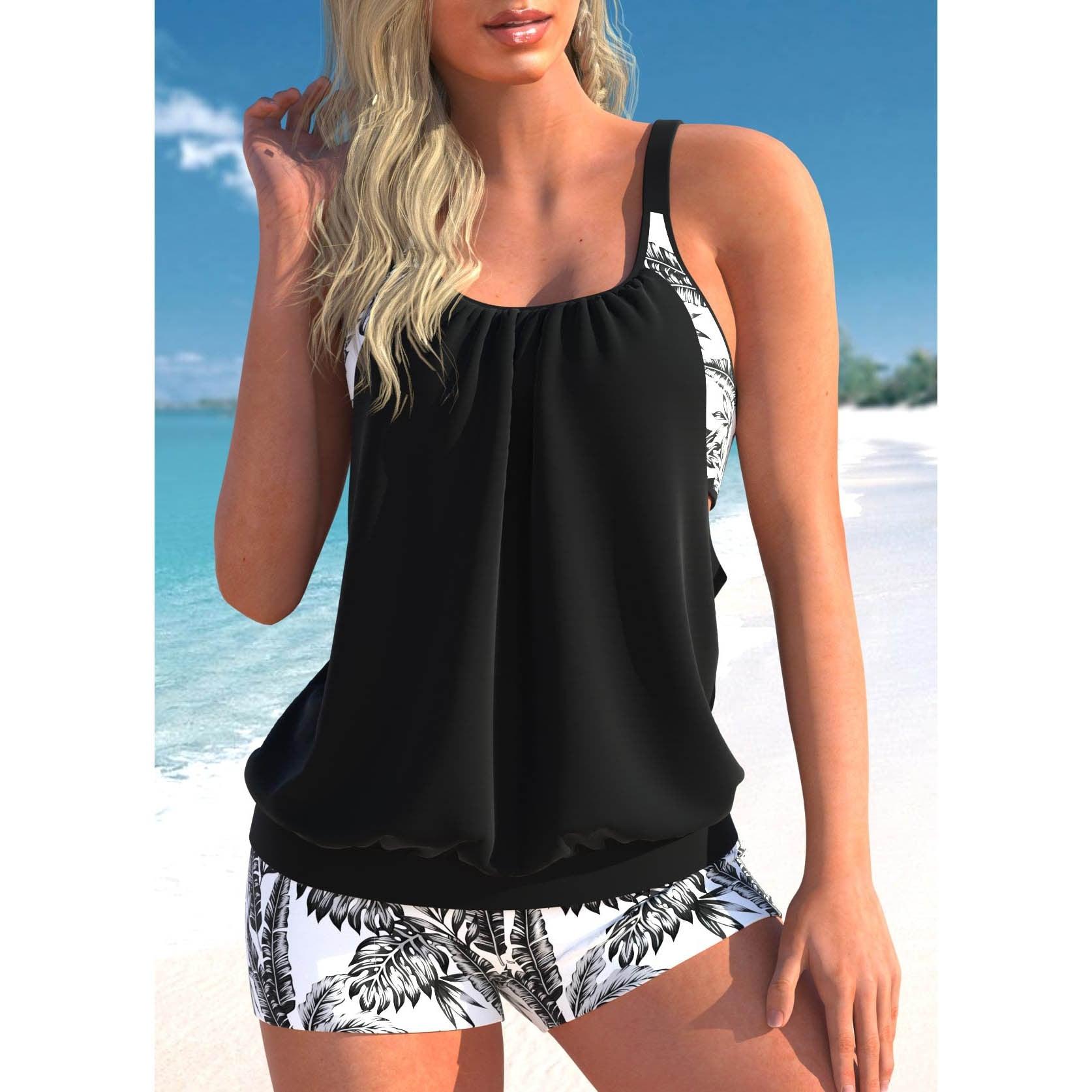 Set Tankini da Donna - Top ad Asciugatura Rapida e Pantaloncini