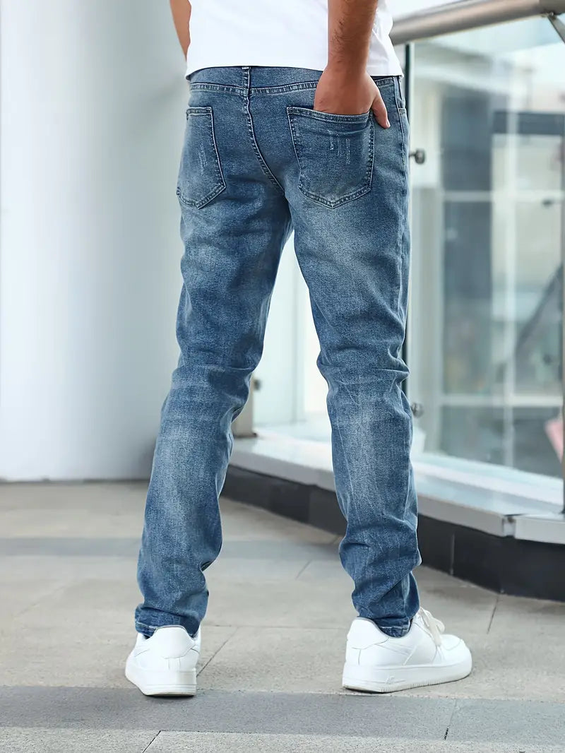 Herren Jeans - Gerader Schnitt & Distressed-Waschung