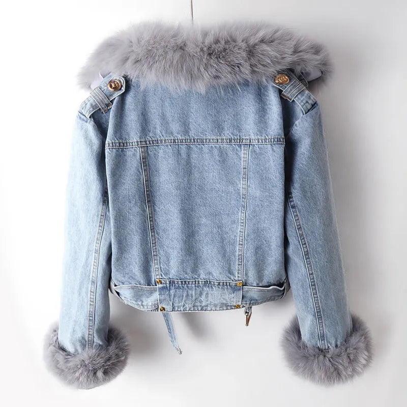 Women's Warm Denim Jacket - Cozy & Stylish