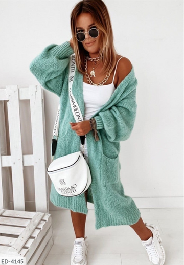 Damen Lange Strickjacke – Warme Oversized-Passform