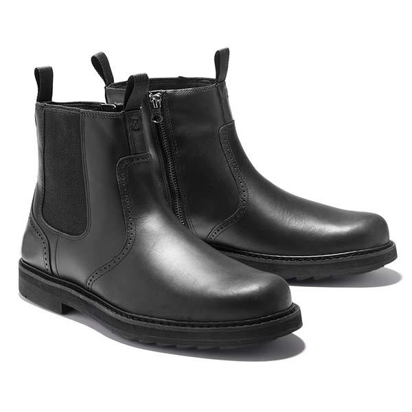 Men's Slip-On Chelsea Ankle Boots - Ankle-Length with Profile Sole
