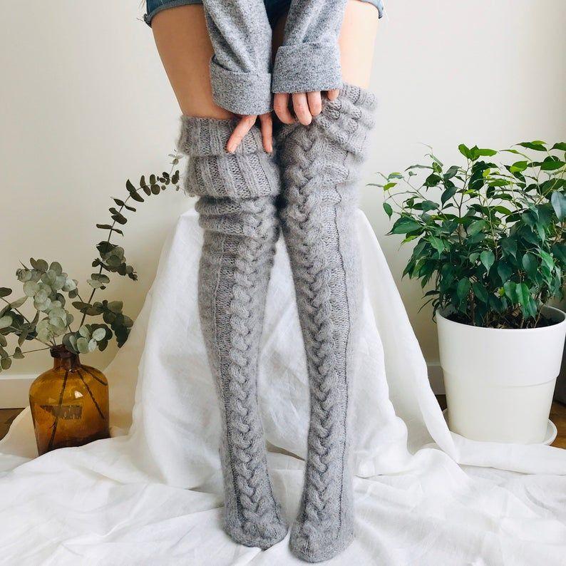 Stilvolle Gestrickte Overknee-Socken für Damen | Celeste