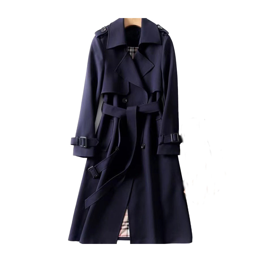 Women's trench coat with double-breasted button placket - Classic outerwear