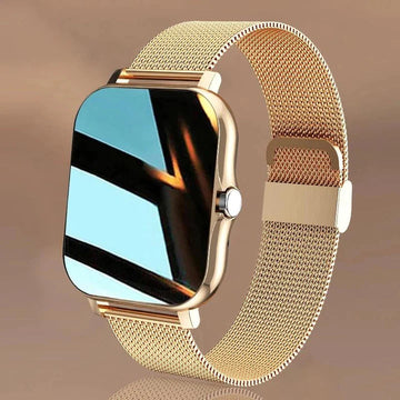 Damen Schlanke Minimalistische Smartwatch - Rechteckiges Design mit Gesundheitsmonitor