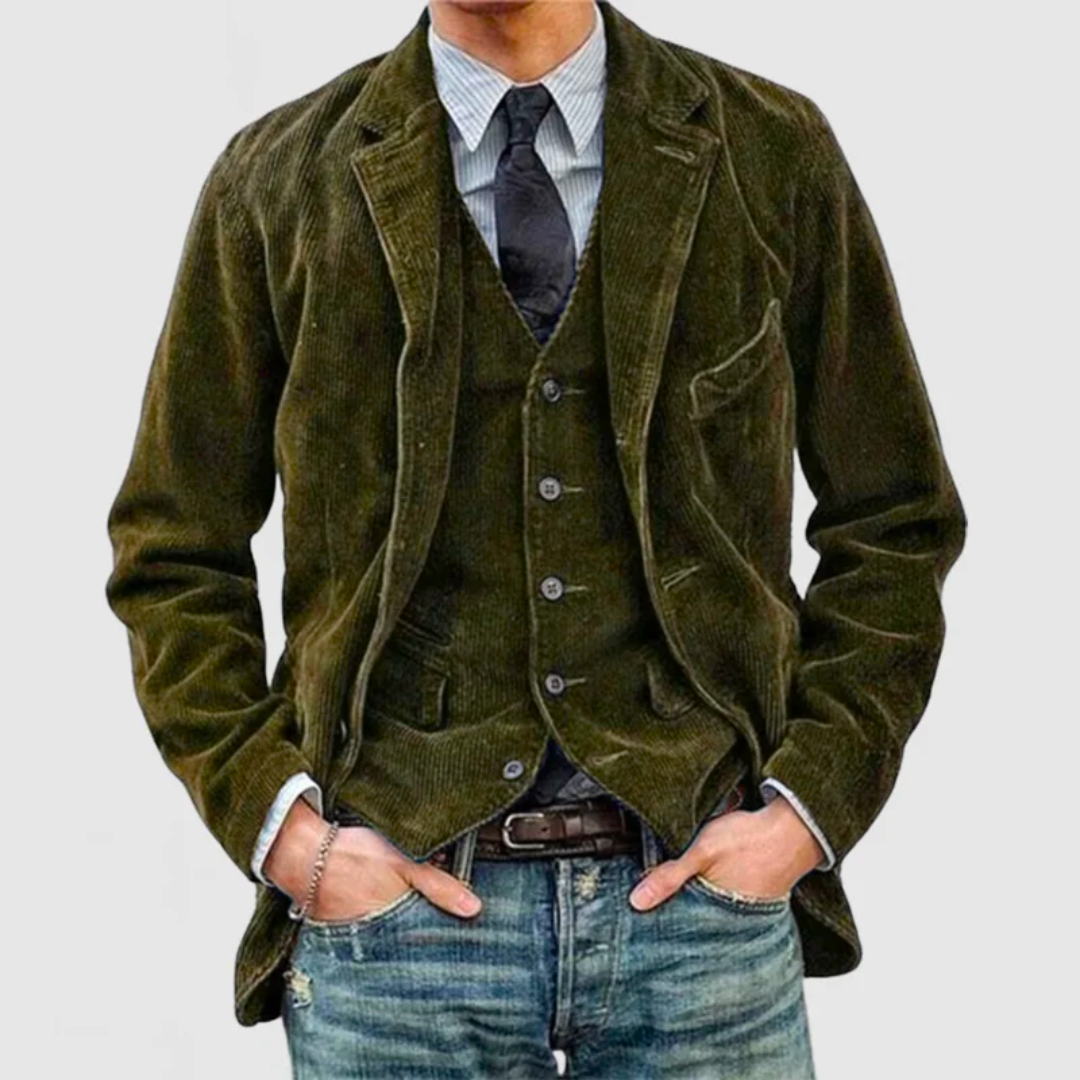 Men's coat in vintage style made of corduroy - tailored fit & structured