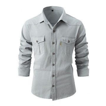 Stylish long-sleeve button-down shirt for men