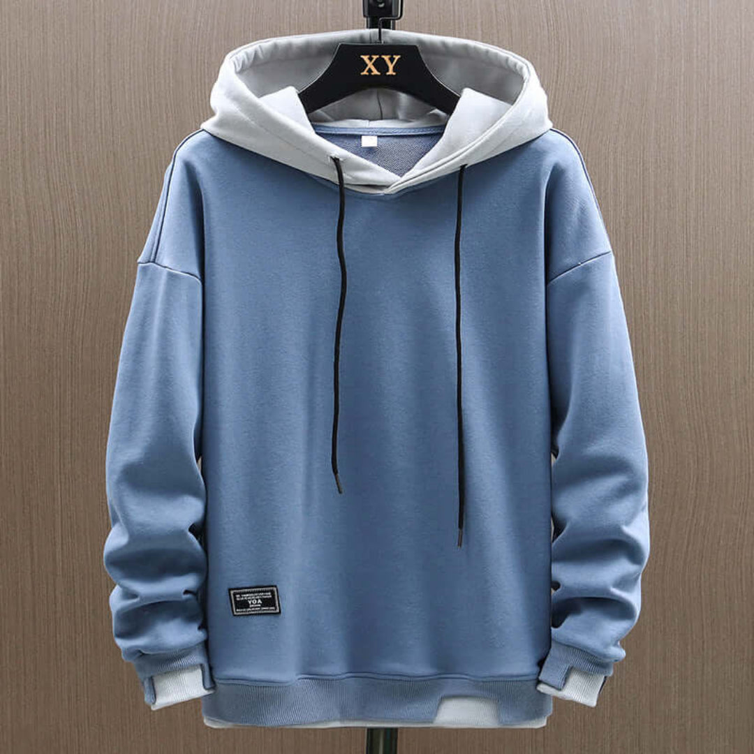 Herren Zwei-Ton Hoodie – Entspannte Passform mit kontrastierendem Lagen-Look