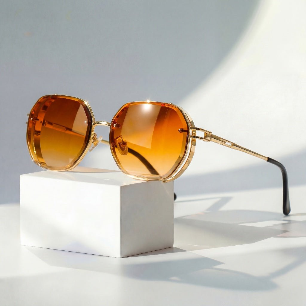 Herren Retro Aviator Sonnenbrille Metallrahmen und Verlaufgläser