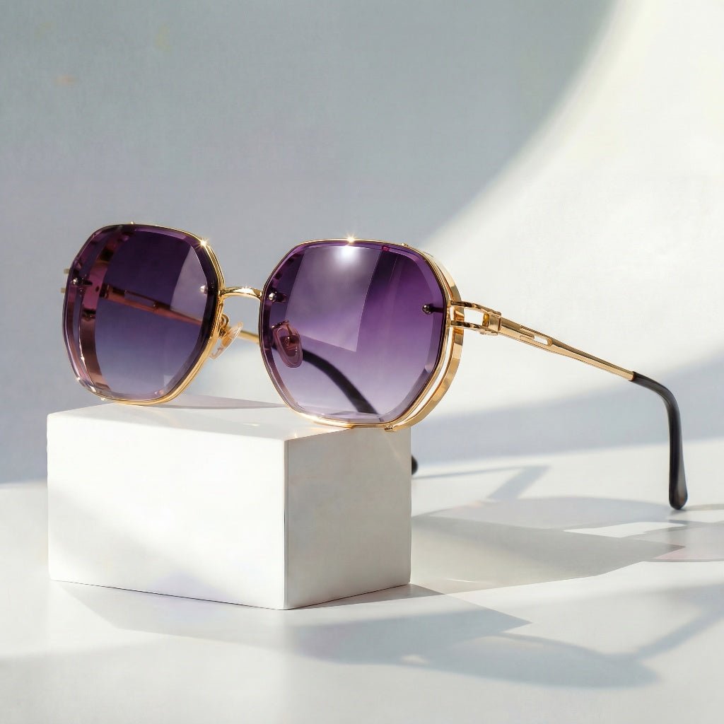 Herren Retro Aviator Sonnenbrille Metallrahmen und Verlaufgläser