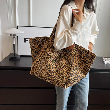 Damen Tote Bag mit Leopardenmuster - Stilvoll & Geräumig